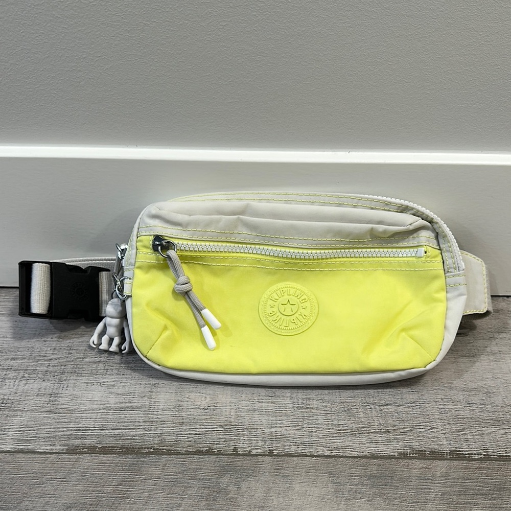 Kipling Yellow and White Belt Bag